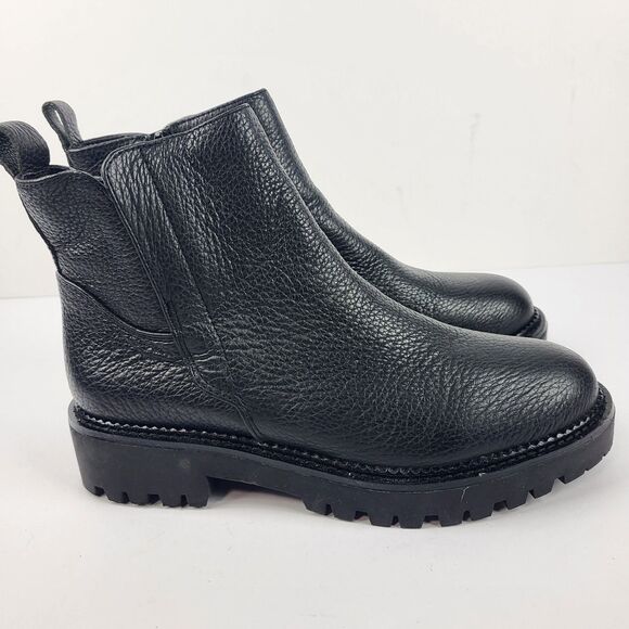 Nordstrom Miller 2 Pebbled Leather Water Resistant Zip Ankle Boots Size 7M - Picture 4 of 11